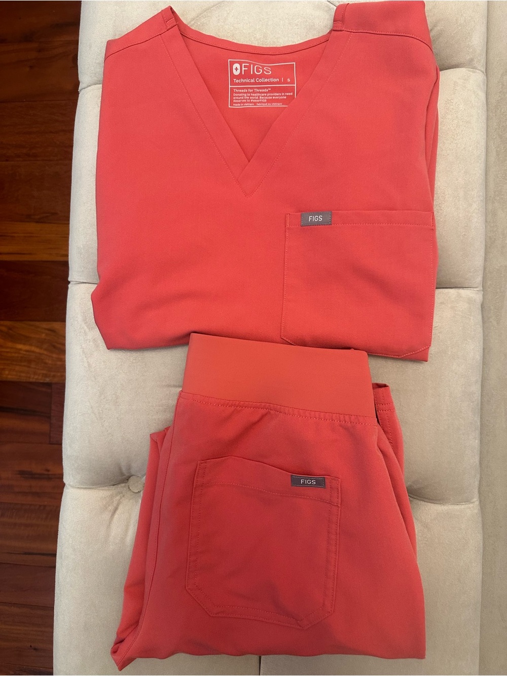 FIGS Pink/coral Catarina Top Small Yola Regular Small